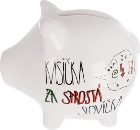 Keramik-Spardose „Sprostá slovíčka“ (klein)