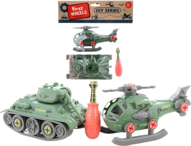 Schraubbarer Panzer und Hubschrauber für Kinder