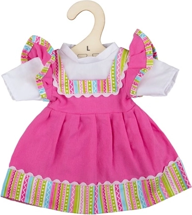 Bigjigs Toys Kleid mit gestreiftem Saum für Puppe – Rosa