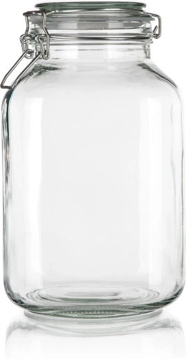 Erea Glas-Vorratsdose, hermetisch, eckig, 3 l, mit Bügelverschluss