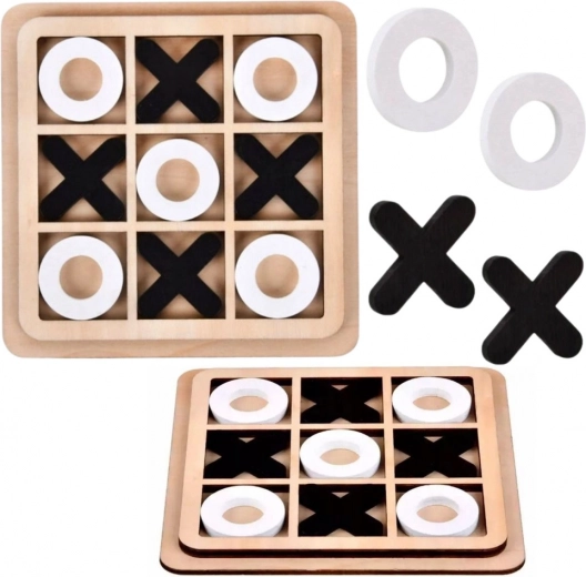Holz-Tic-Tac-Toe – strategisches Logikspiel für Kinder und Erwachsene