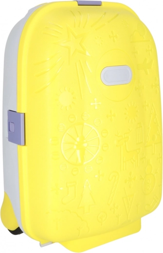 Kinder-Kabinenkoffer mit Rollen, LED-Rädern und Namensfeld – Gelb