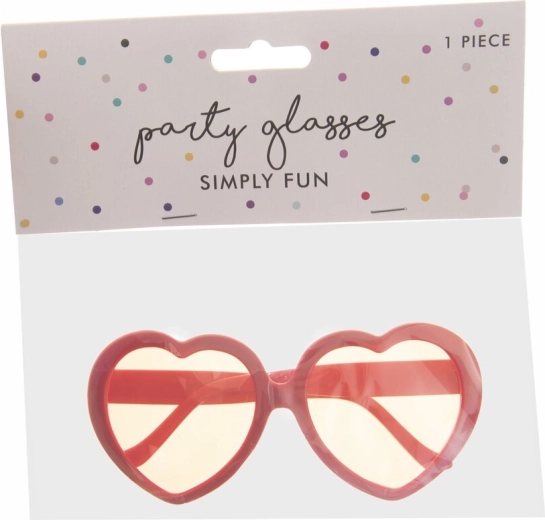 Rote Partybrille in Herzform