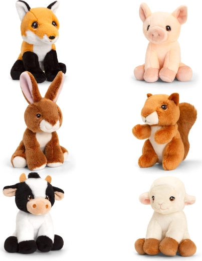 Keeleco Sammel-Farmtiere 14 cm – Set mit 6 Plüschtieren