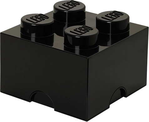 LEGO Aufbewahrungsbox in Form eines 4er-Steins, schwarz