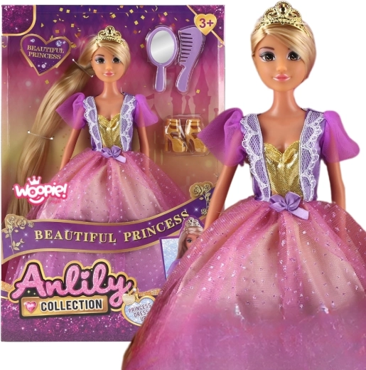 Woopie Puppe Prinzessin Lili mit langen Haaren und Zubehör