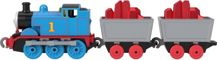Zwei Waggons mit roter Ladung