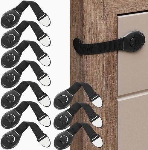 Schrank-Sicherheitsverschlüsse 10er-Set Schwarz – Schwarz