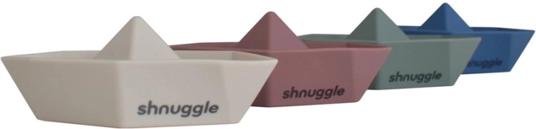 Shnuggle Stack and Sail stapelbare Silikon-Bötchen für die Badewanne (Set mit 4 Stk.)