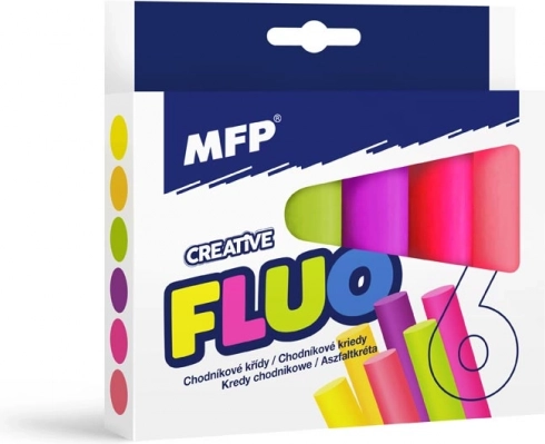 Neon-Straßenkreiden, rund, 6 St., Farbmix