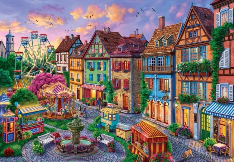 Puzzle Vergnügungspark in der Stadt 1000 Teile BLUEBIRD