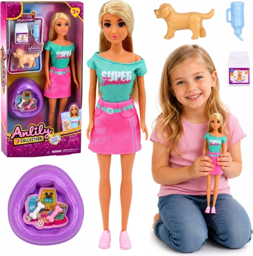 Anlily Modepuppe mit Welpen und Zubehör
