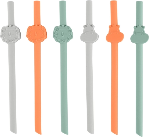 6 Silikonstrohhalme in der Packung