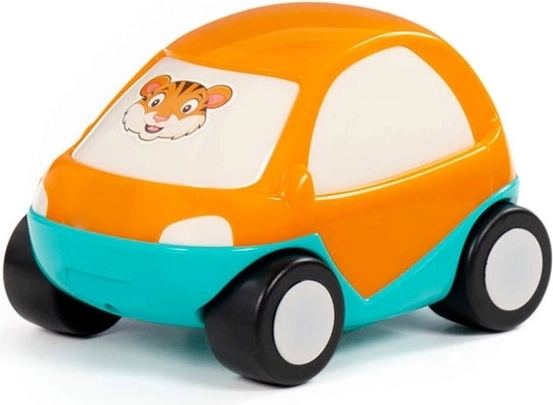 Orangefarbenes Spielzeugauto Happy Safari