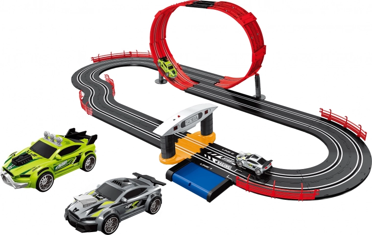 Autorennbahn mit Looping 560 cm für 2 Autos
