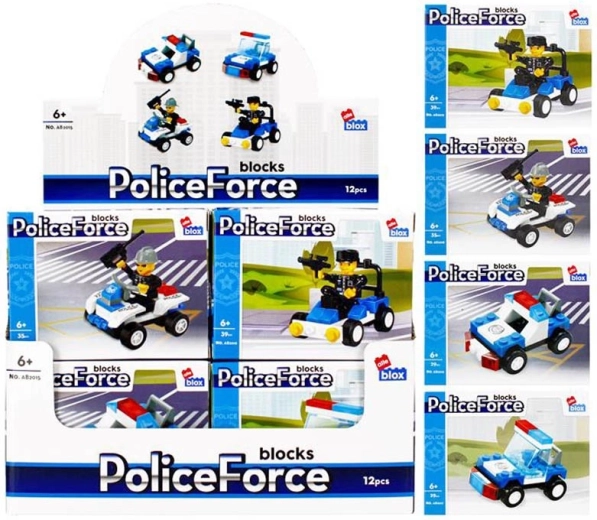 Bauset Polizei – Mini-Fahrzeuge, 4 Varianten