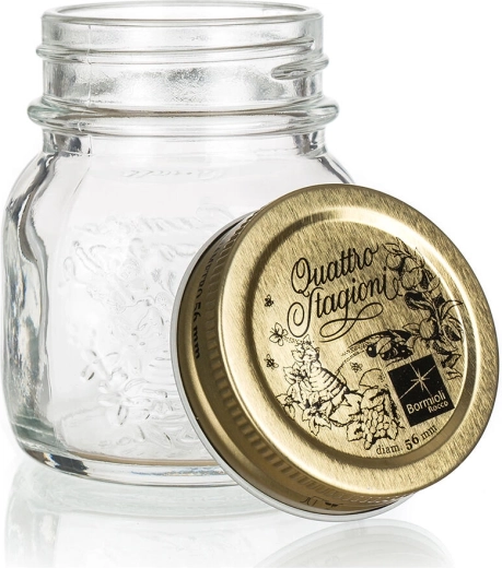 Glasdose QUATTRO STAGIONI 0,15 l mit Metalldeckel