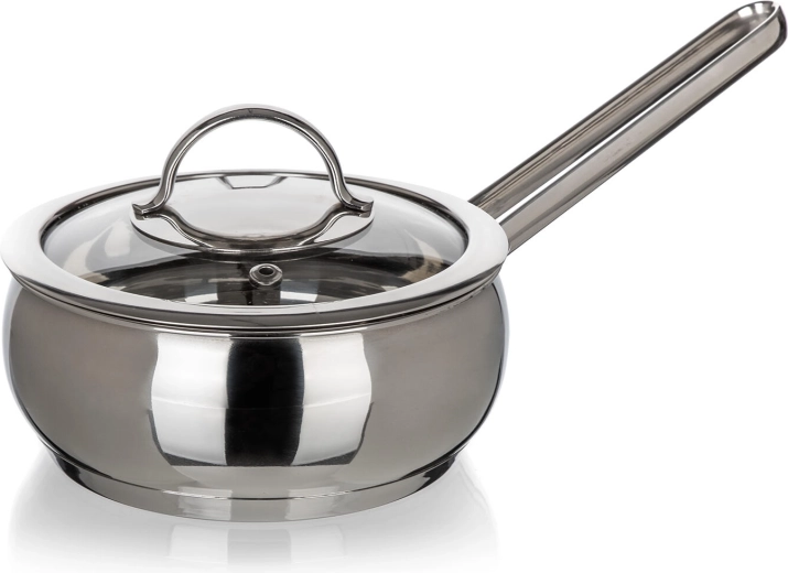 Edelstahl-Stielkasserolle mit Glasdeckel 0,95 l, 14 cm PICCOLO Belly