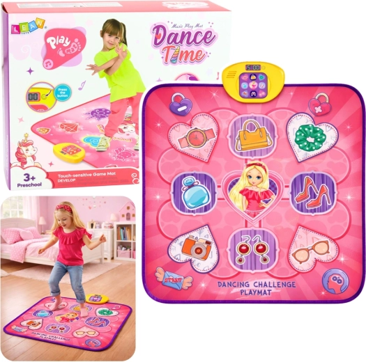 Interaktive Tanzmatte mit Einhorn mit Bluetooth, 5 Spielmodi, rosa