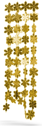Glitzernde goldfarbene Schneeflocken
