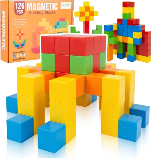 Magnetische Bauklötze für Kinder, 126 Stück