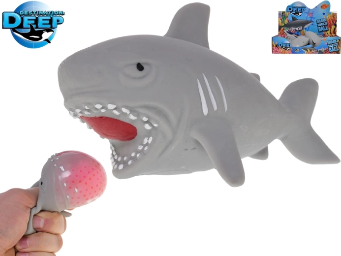 Anti-Stress-Hai 14 cm mit Gelkügelchen