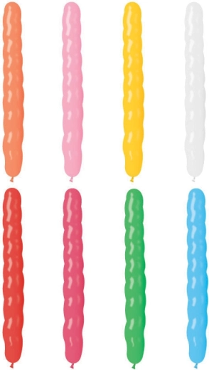 Gemar langer Spiralballon in Pastellfarben 8/25 cm - 1 Stück