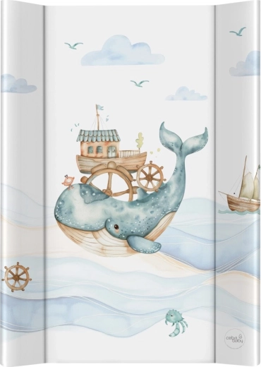Ceba Baby Wickelauflage 2-seitig mit fester Platte 50×70 Ultra Light Ocean Adventure