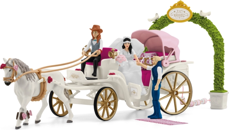 Schleich Horse Club Hochzeitskutsche mit Lipizzaner und Zubehör