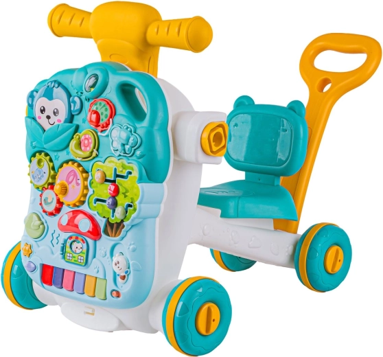 4-in-1: Lauflernwagen, Rutschfahrzeug und Lernspiel-Tisch