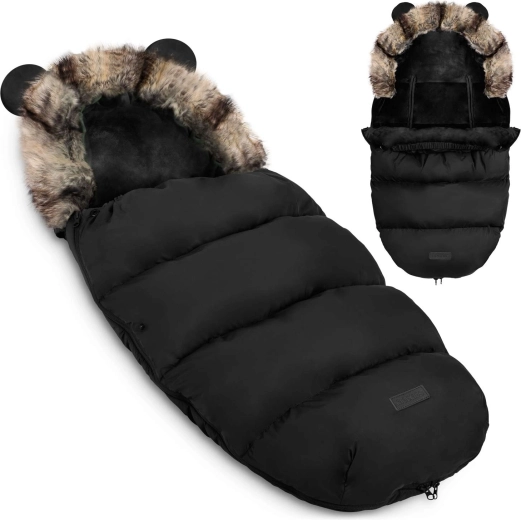 Winter-Fußsack für Kinderwagen und Schlitten Ricokids Elmi schwarz