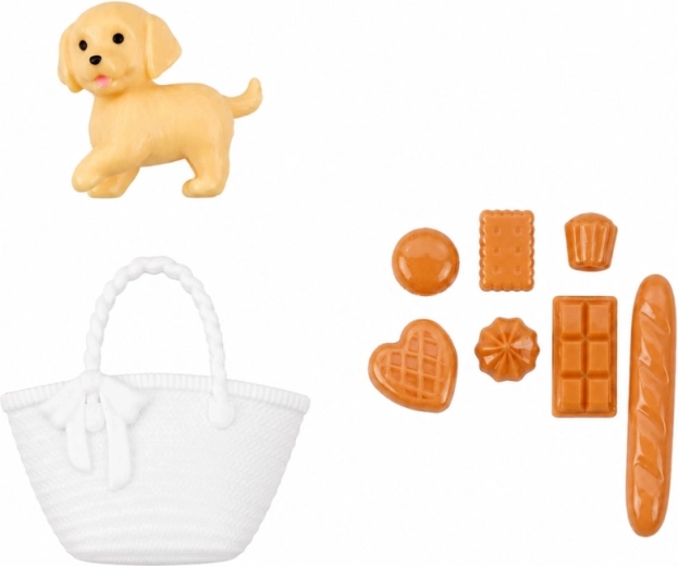 Hündchen, Handtasche und Snack-Accessoires