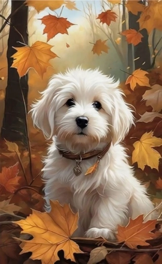 Diamantmosaik - Malteserhund