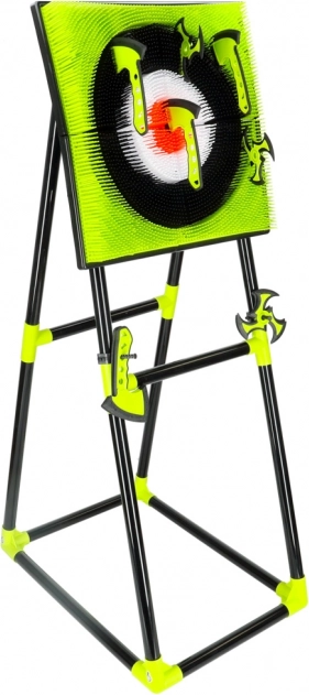 XXL-Silikon-Wurfziel-Set mit Ständer – Äxte und Shuriken