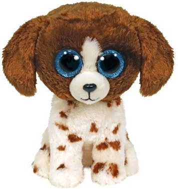 Plüschtier Ty Beanie Boos Hund Muddles, braun-weiß, 15 cm