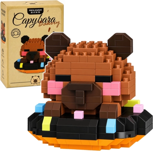 Mini-Konstruktionsbausatz Capybara auf Donut braun (306 Teile)