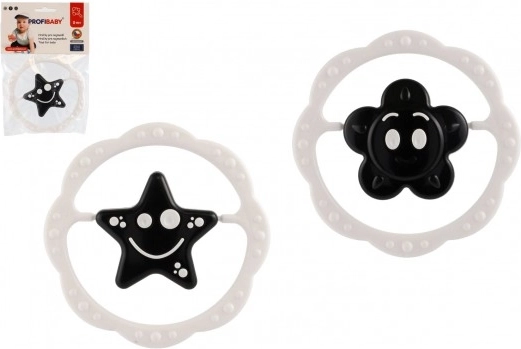 Plast-Rassel und Beißring, Kreis 12 cm, schwarz-weiß, ab 0 Monaten