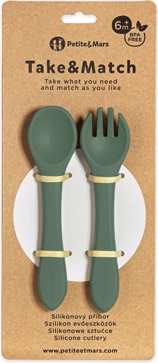 Petite&Mars Silikonbesteck Take&Match Misty Green 6m+