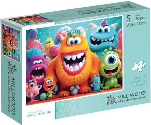 Milliwood DreamTeam Shaggy Monsters Holzpuzzle 50 Teile