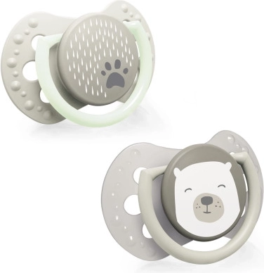 LOVI Dynamischer Silikonschnuller BUDDY BEAR 6–18 Monate, 2 Stk.