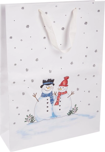 Geschenk-Papiertüte Schneemann 32,5 × 10 × 45,5 cm