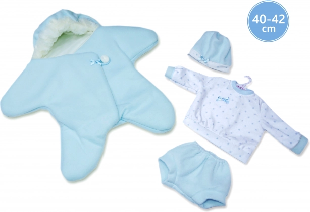 Kleidung für Puppe NEW BORN 40–42 cm – Fleece-Stern, 3-teiliges Set