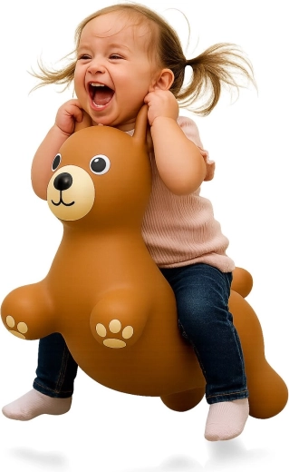 Hüpfendes Tierchen Bär HoppyDoo mit Pumpe