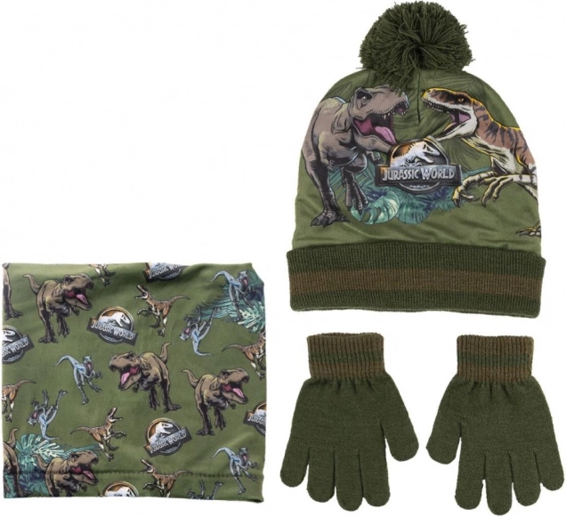 Set aus Dinosaurier-Mütze mit Handschuhen Jurassic Park