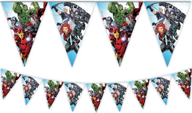 Procos Wimpelgirlande Avengers 2,3 m (9 Wimpel)