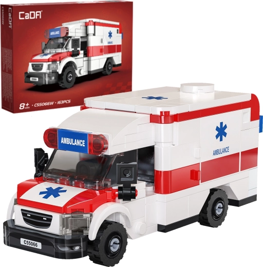 Bausteinset CaDA Krankenwagen MedSwift Guard – Rennfahrzeug aus 163 Teilen