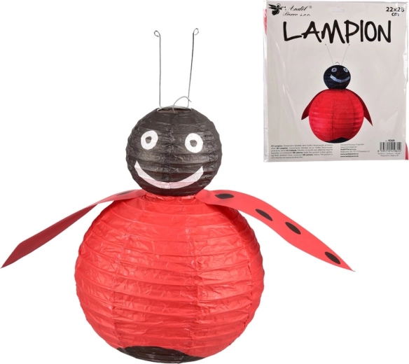 Lampion Marienkäfer – roter Papierlampion