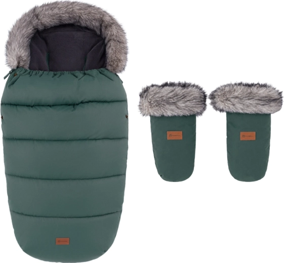 Petite&Mars Winter-Fußsack Comfy 4v1 mit Kinderwagenhandschuhen Fjora Veritable Khaki