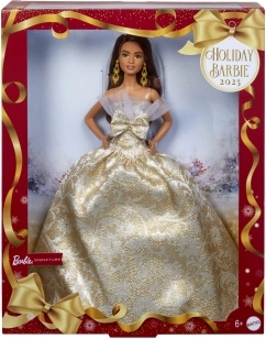 Barbie Weihnachts-Sammlerpuppe 2025 mit braunen Haaren