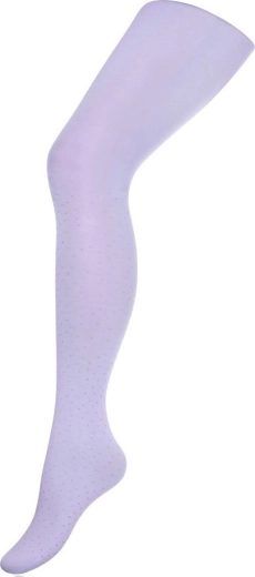 Kinder-Baumwollstrumpfhose 3D New Baby hellviolett mit Punkten